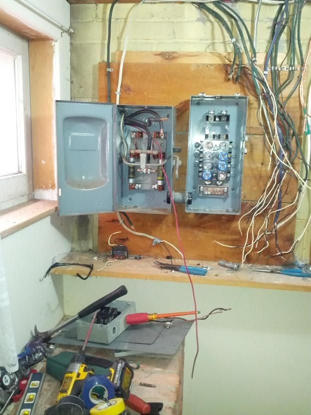 Before a completed electrician project in the  area